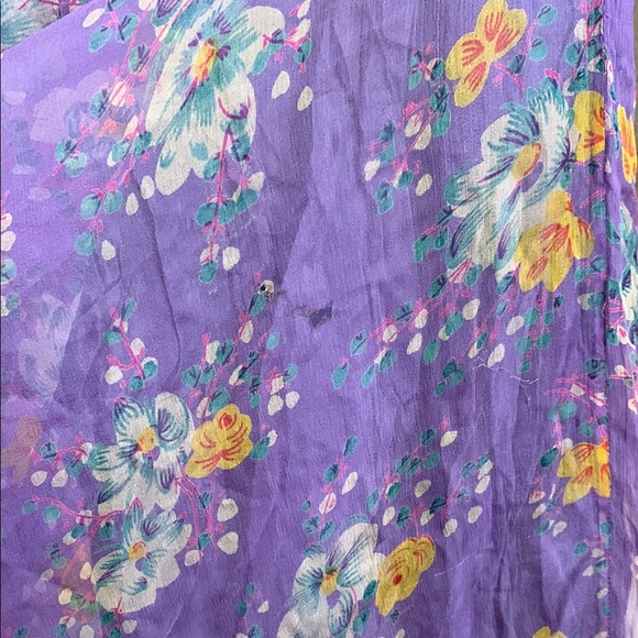 Vintage 100% silk‎ Floral Purple midi Dress size 12 - Picture 11 of 14
